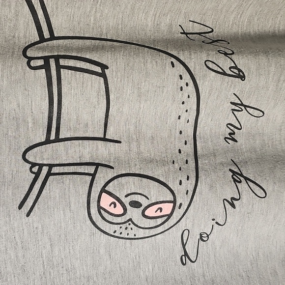 Gray Graphic Sleep Shirt with Sloth Design..by‎ Wallflower. Size Meduim - Picture 2 of 6